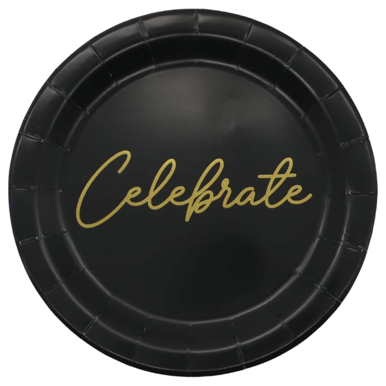 24 Packs: 8 ct. (192 total) 7" Black & Gold Celebrate Snack Plates by Celebrate It™